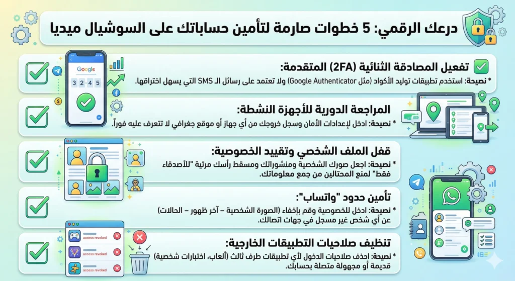 5 خطوات صارمة لتأمين حساباتك على السوشيال ميديا