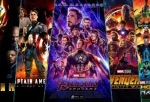كولاج من بعض أغلفة سلسلة أفلام Avengers